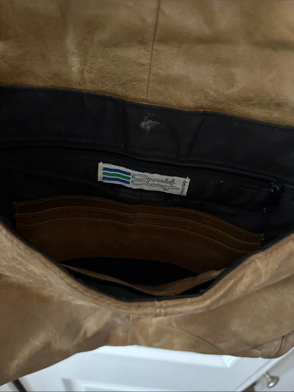 Women's Tan Leather Shoulder Bag - Picture 2 of 2